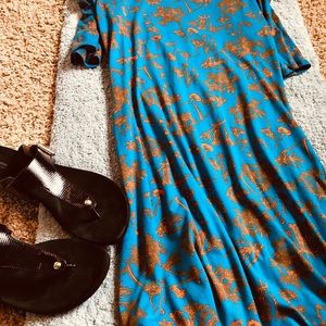 Blue and orange Lularoe Julia.